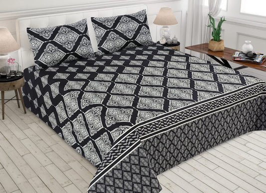 3 Pcs Export Quality King Size Bedsheet With Pillow Covers