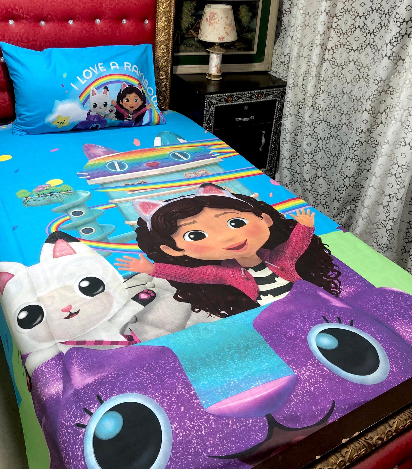 Kids Single Cotton Bedsheet With 1 Pillow cover