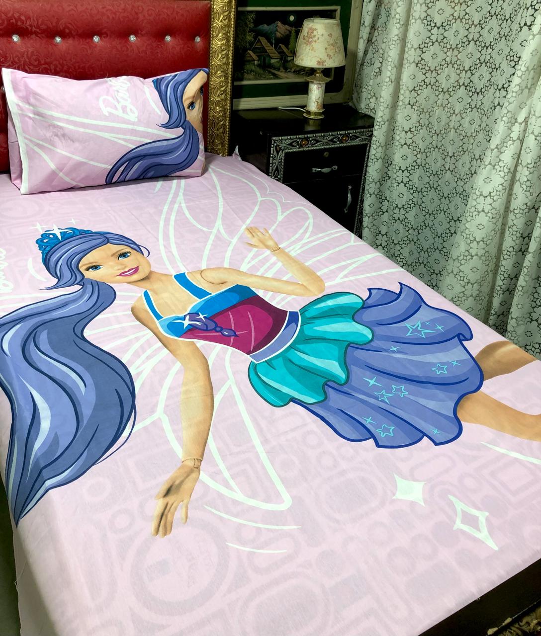 Kids Single Cotton Bedsheet With 1 Pillow cover