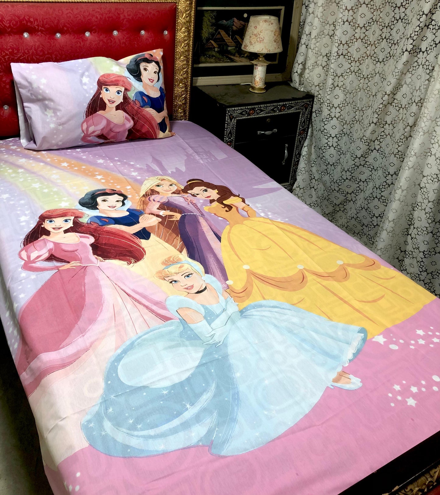 Kids Single Cotton Bedsheet With 1 Pillow cover