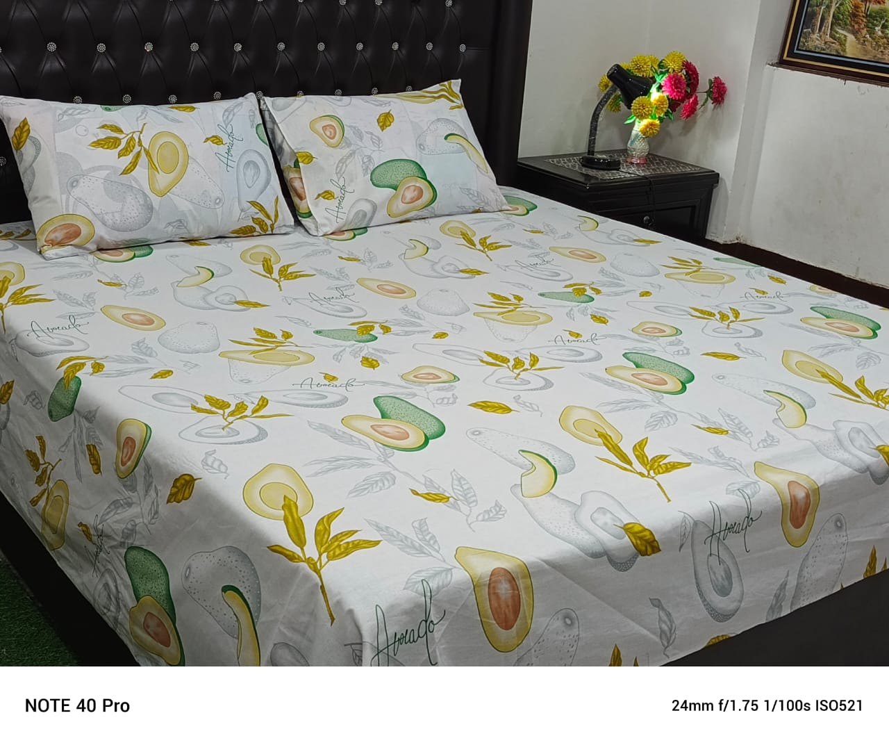 3 Pcs King Size Cotton Bedsheet With 2 Pillow Covers