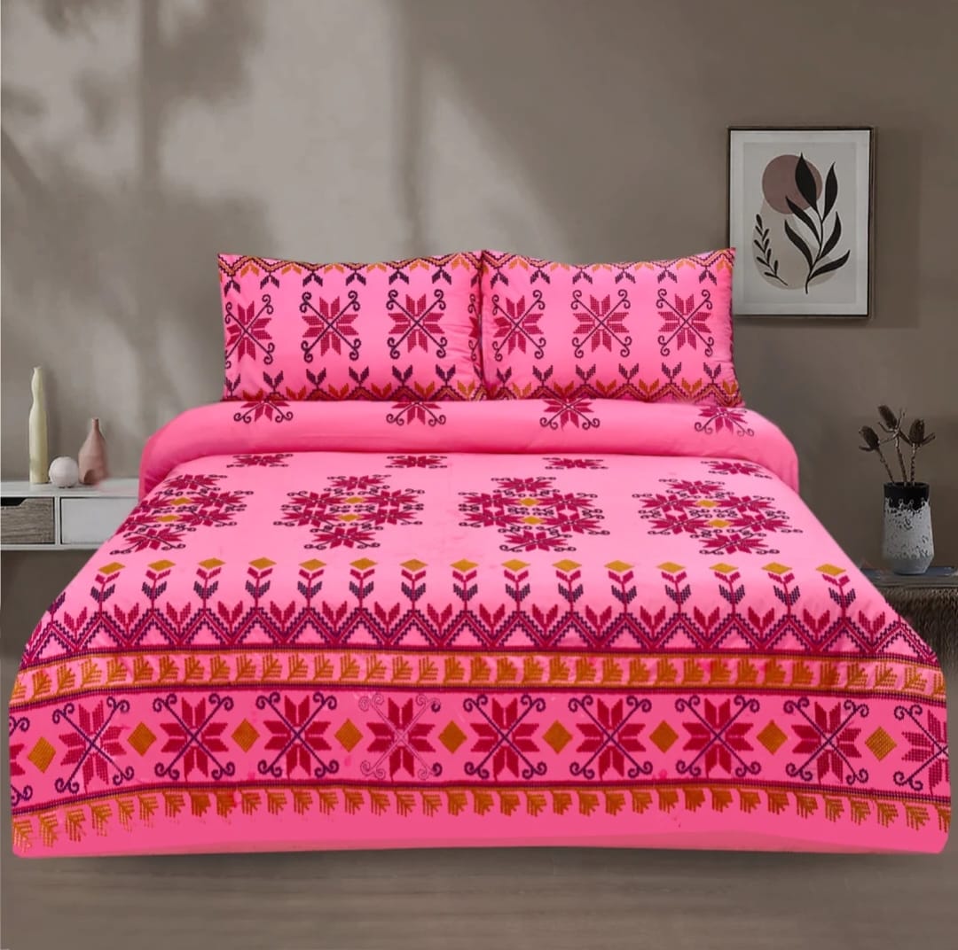 3 PCS KING SIZE EMBROIDERED APLIC BEDSHEET