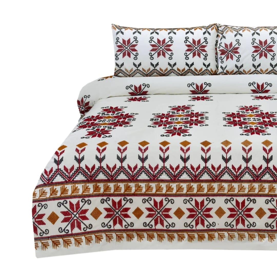 3 PCS KING SIZE EMBROIDERED APLIC BEDSHEET